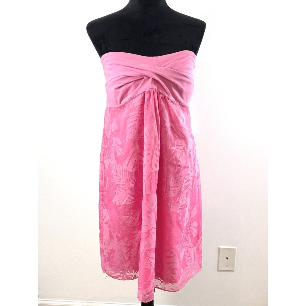 Lilly‎ Pulitzer Regan Mini Dress Women's Medium Pink Burnout Bandeau Barbiecore